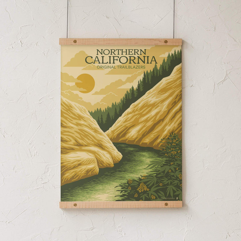 GoldLeaf Northern California Cannabis Travel Art Print Best Sales Price - Art Prints