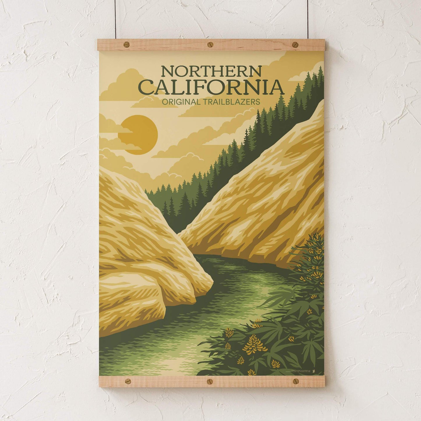 GoldLeaf Northern California Cannabis Travel Art Print Best Sales Price - Art Prints