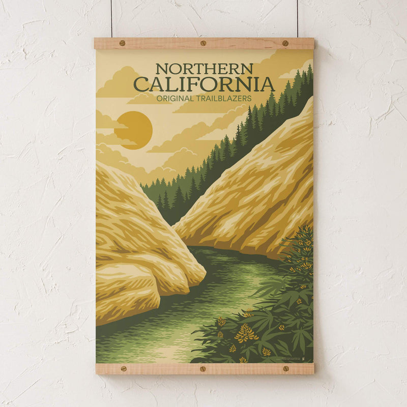 GoldLeaf Northern California Cannabis Travel Art Print Best Sales Price - Art Prints