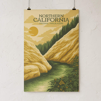 GoldLeaf Northern California Cannabis Travel Art Print Best Sales Price - Art Prints