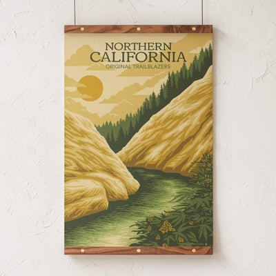 GoldLeaf Northern California Cannabis Travel Art Print Best Sales Price - Art Prints