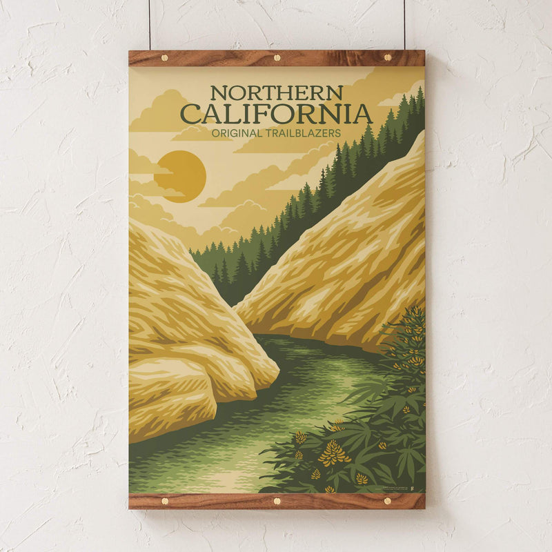 GoldLeaf Northern California Cannabis Travel Art Print Best Sales Price - Art Prints