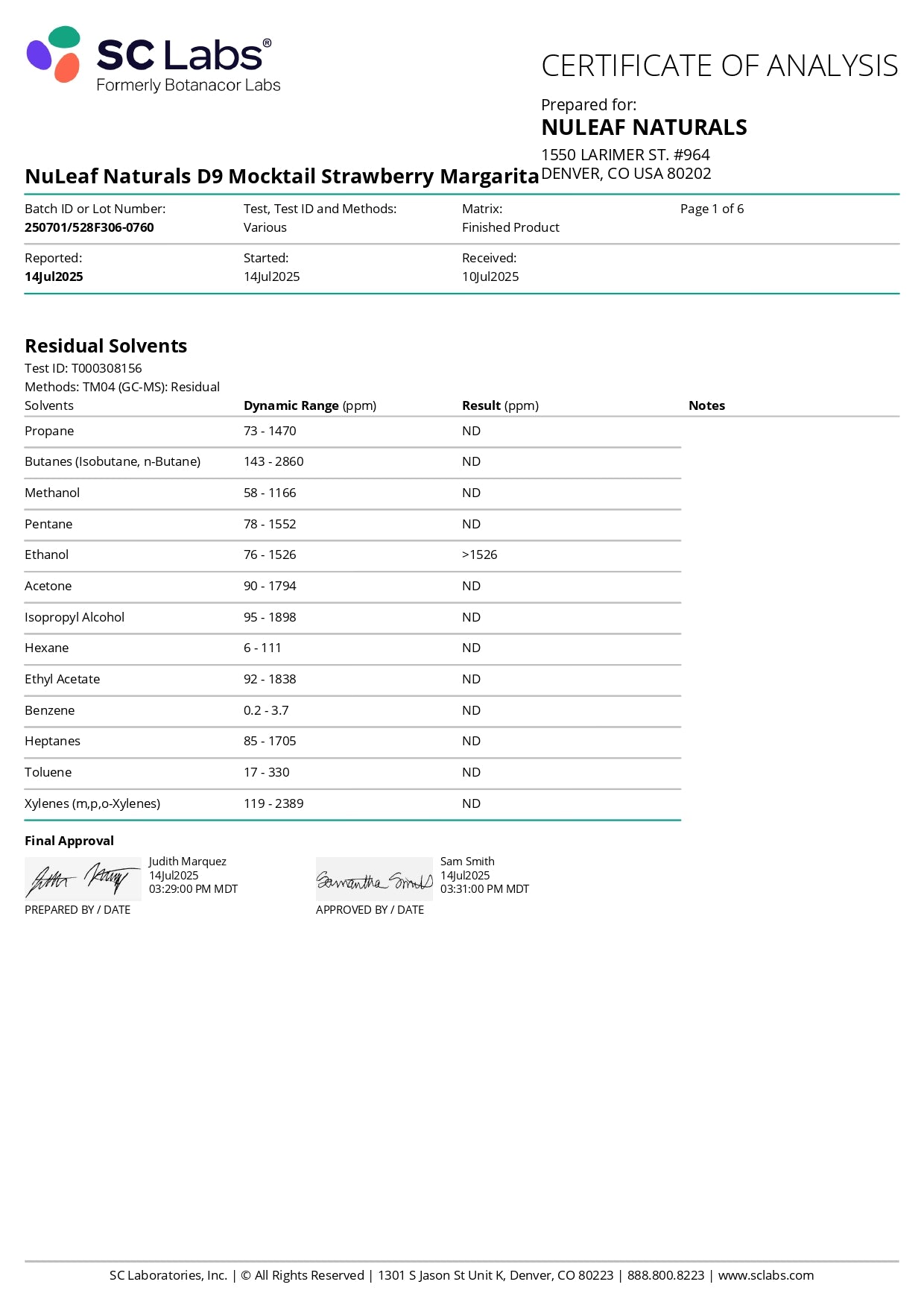 NuLeaf D9 THC Mocktail Shots