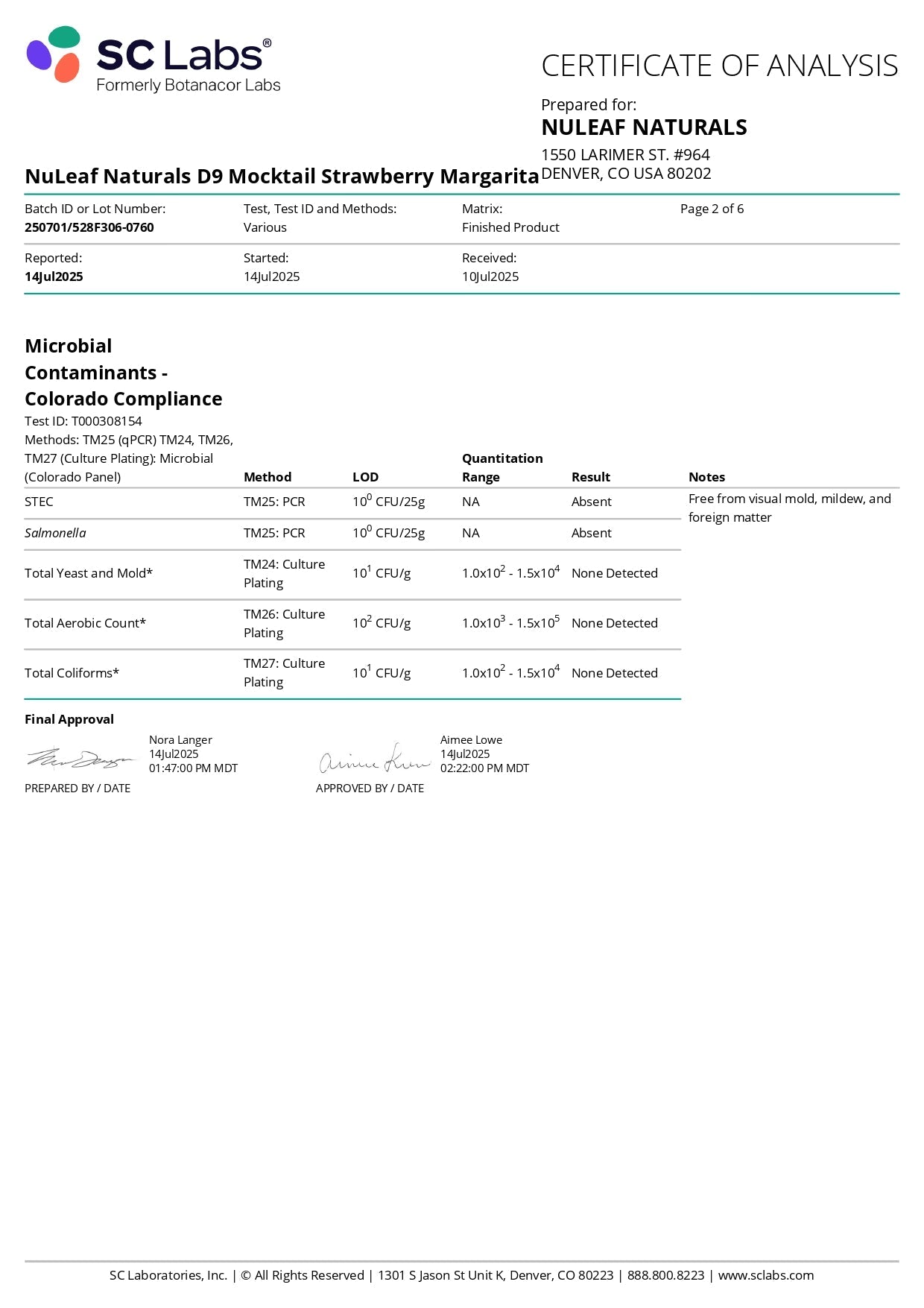 NuLeaf D9 THC Mocktail Shots