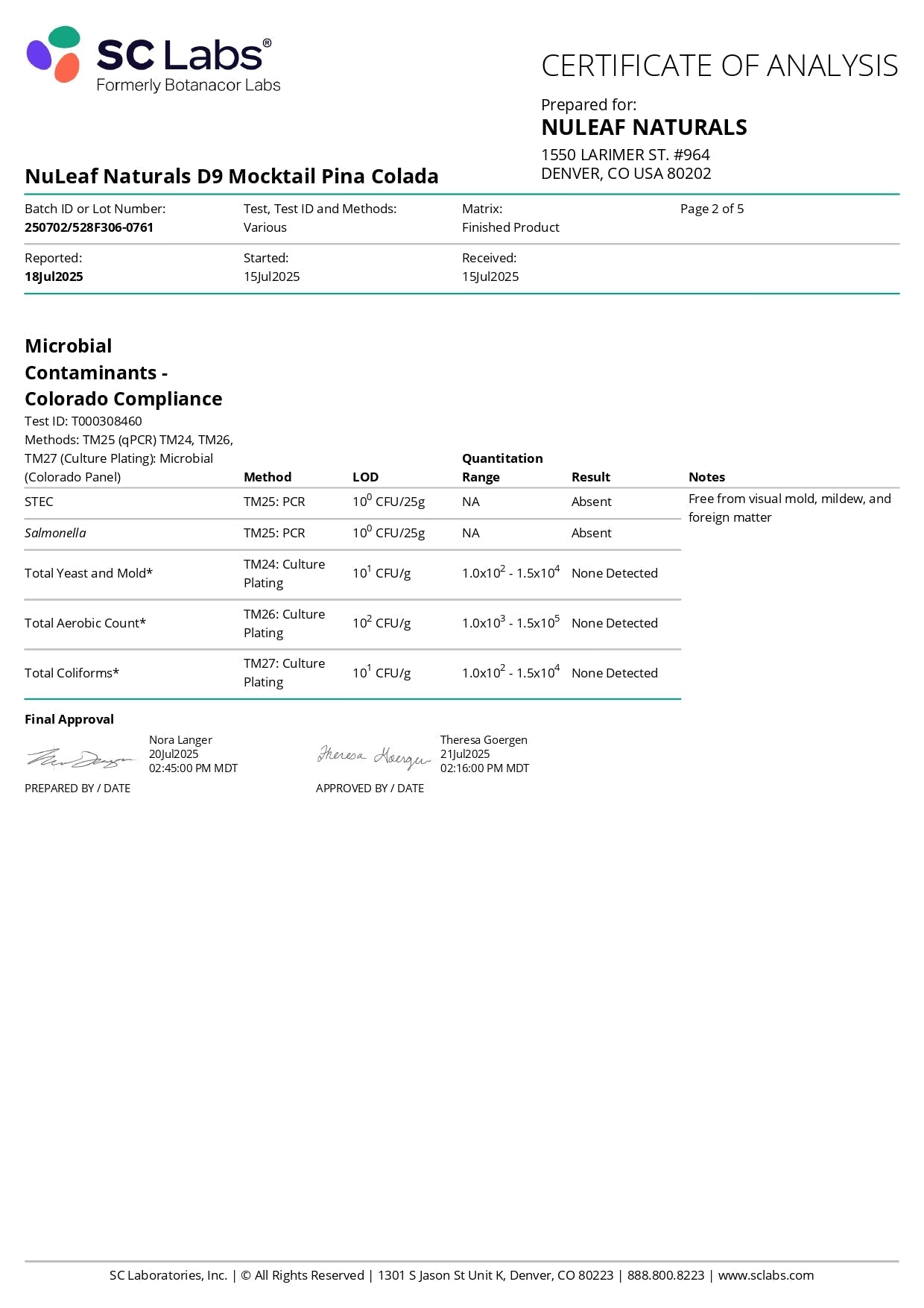 NuLeaf D9 THC Mocktail Shots