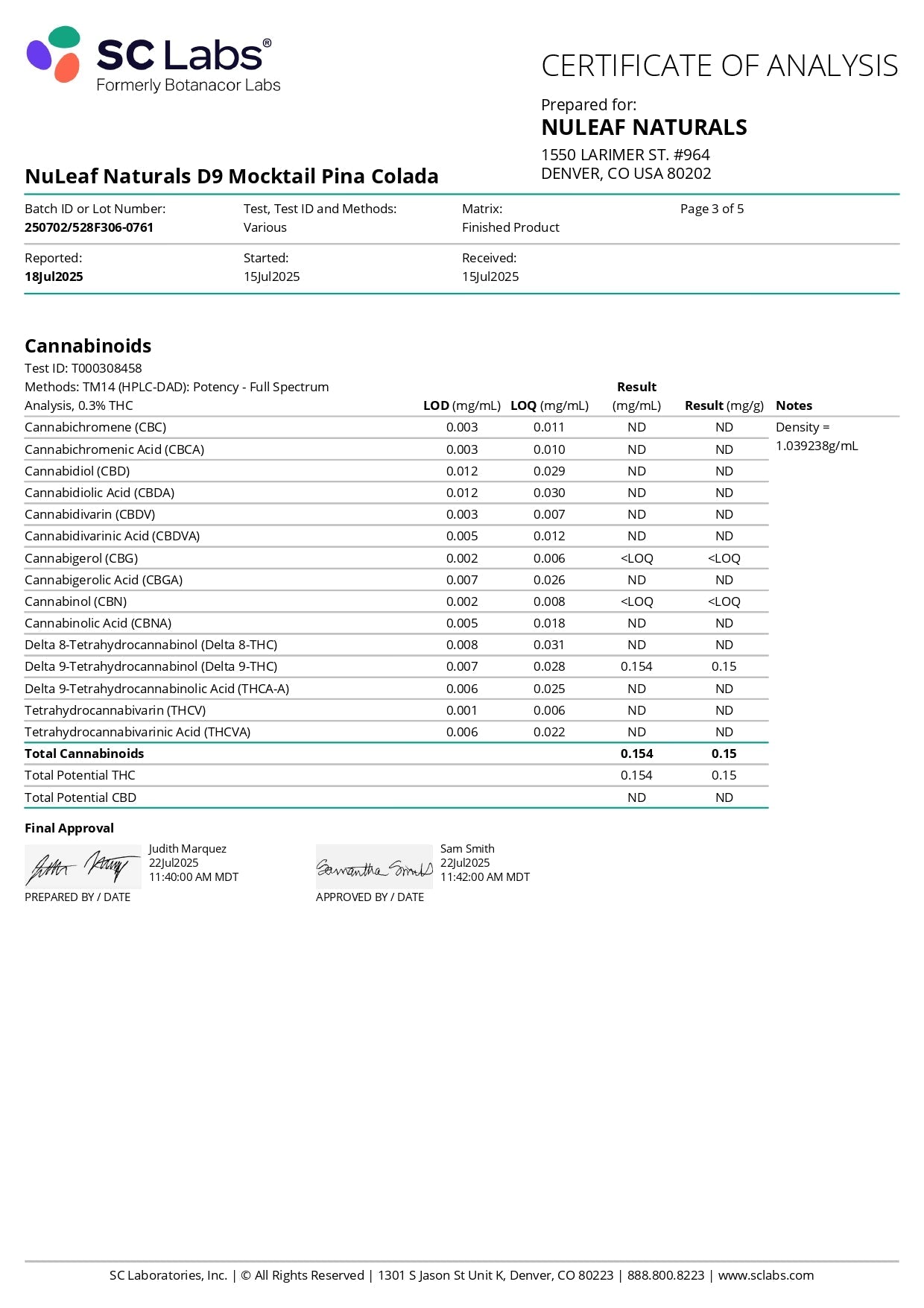 NuLeaf D9 THC Mocktail Shots