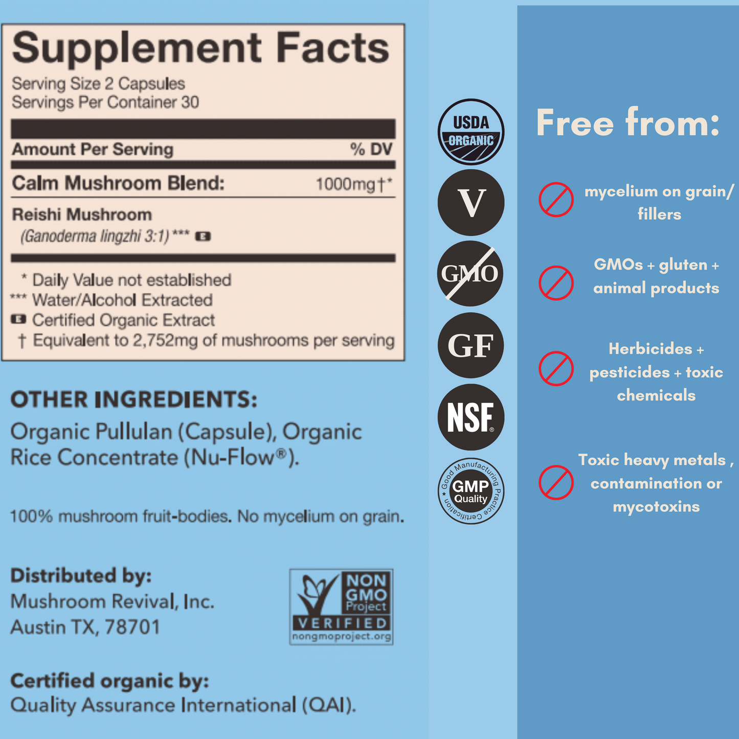 Mushroom Revival Calm Reishi Mushroom Capsules Best Sales Price - Edibles
