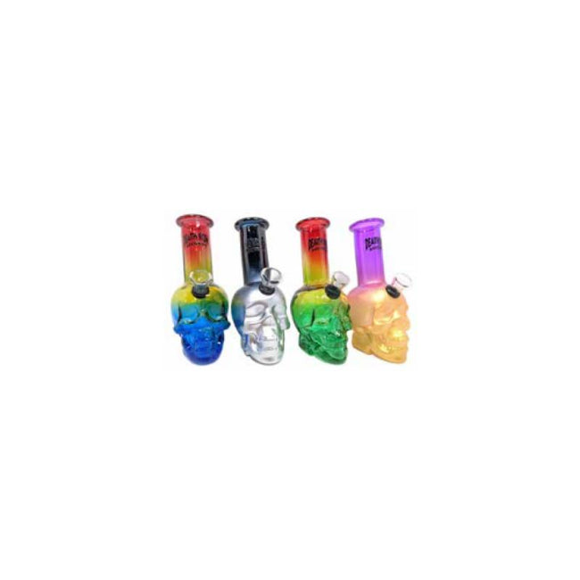 Death Row Records Skull Head Bubbler 6″ Water Pipe