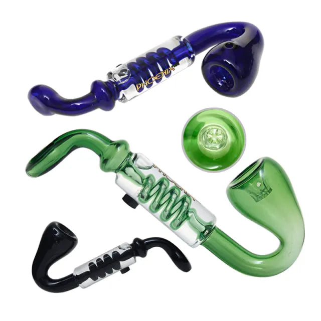 Phoenix Star 7.2 Inches Sherlock Pipe With Freezable Coil & 5-hole Screen Best Sales Price - Bongs