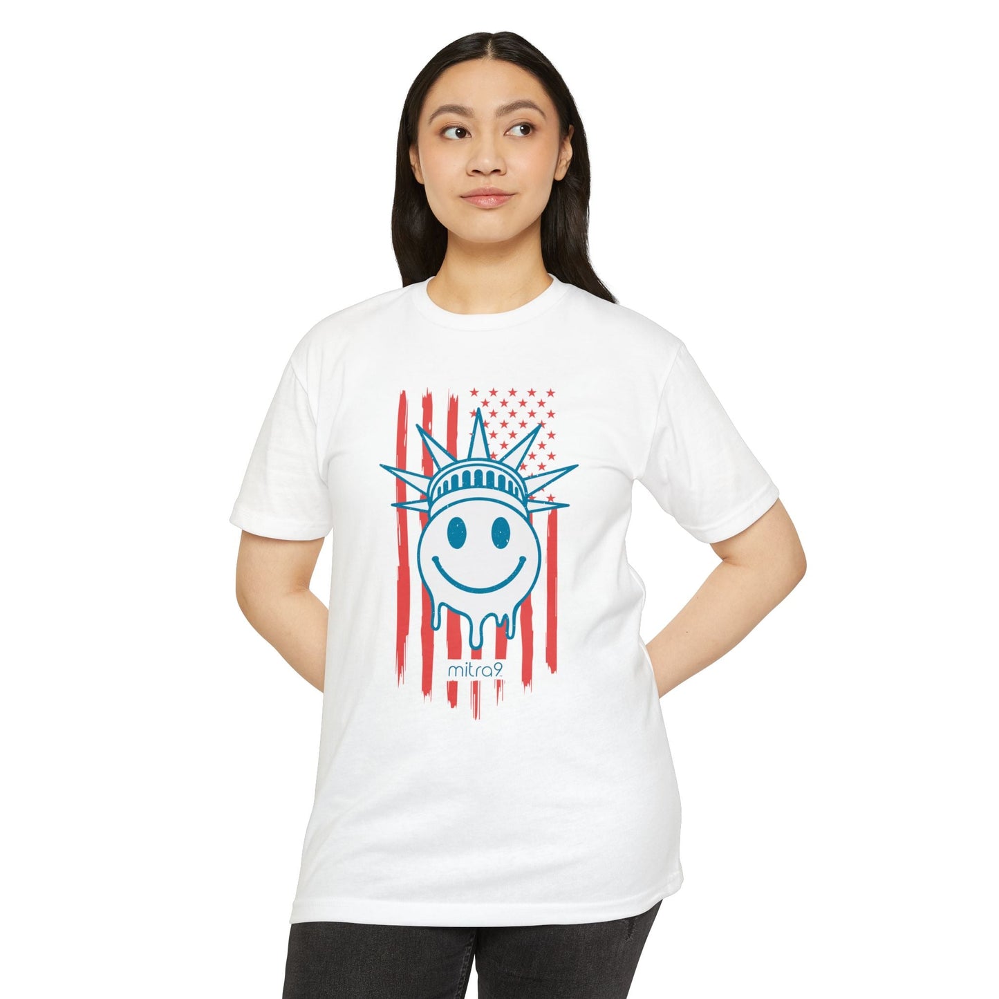 Mitra9 Vintage Liberty Smiley - Red, White & Chill 2025 Edition Tshirt