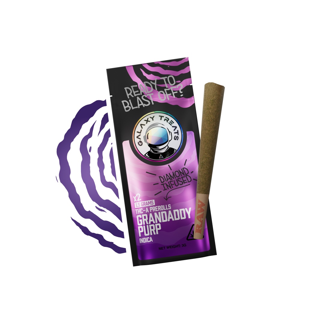 Galaxy Treats Grandaddy Purp - Diamond Infused 2ct THCA Prerolls