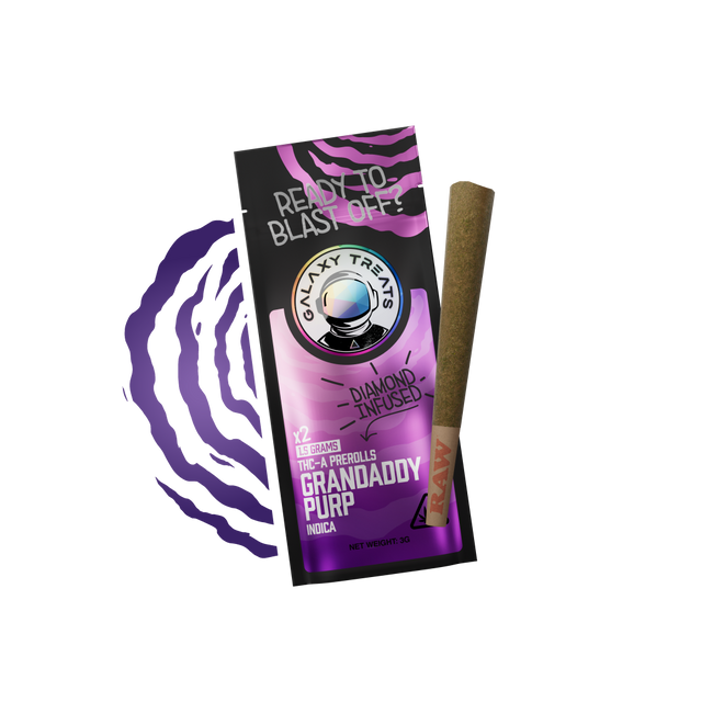 Galaxy Treats Grandaddy Purp - Diamond Infused 2ct THCA Prerolls