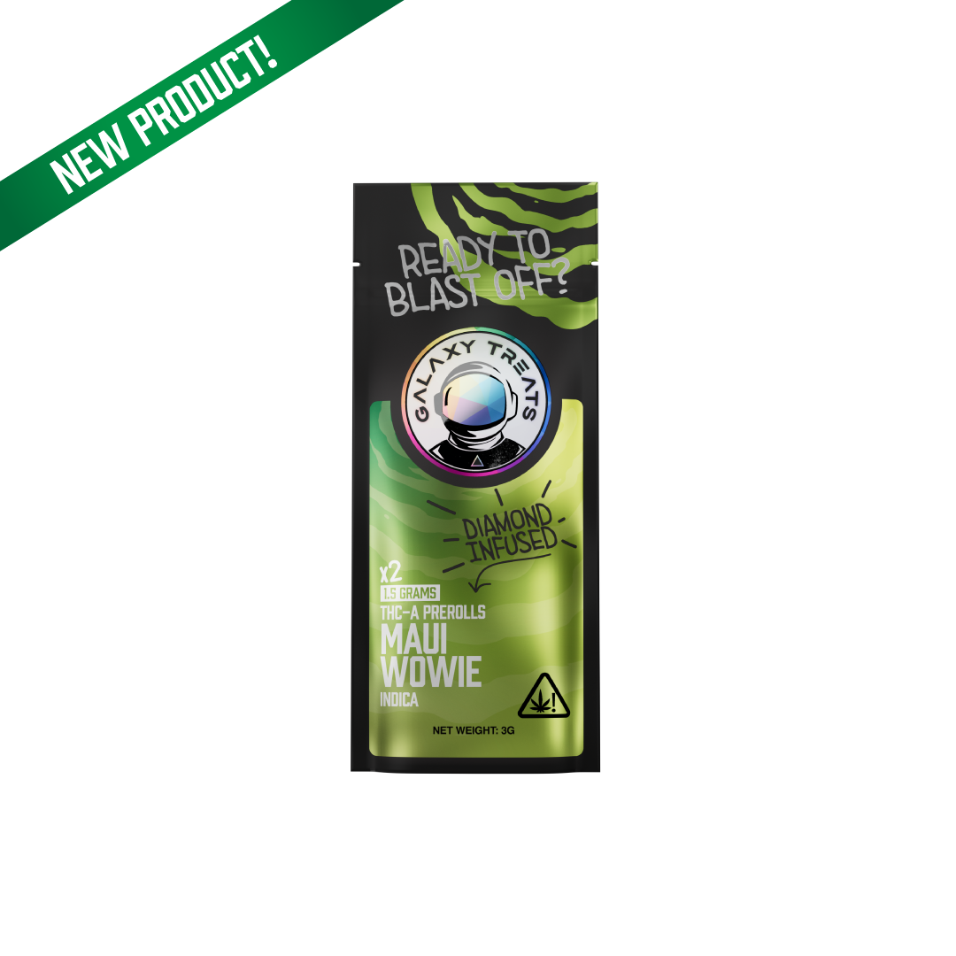 Galaxy Treats Maui Wowie - Diamond Infused 2ct THCA Prerolls