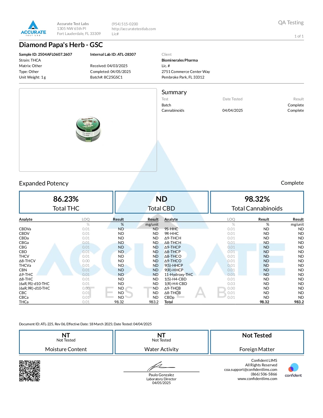 Papa's Herb 2G DABS GSC HYBRID