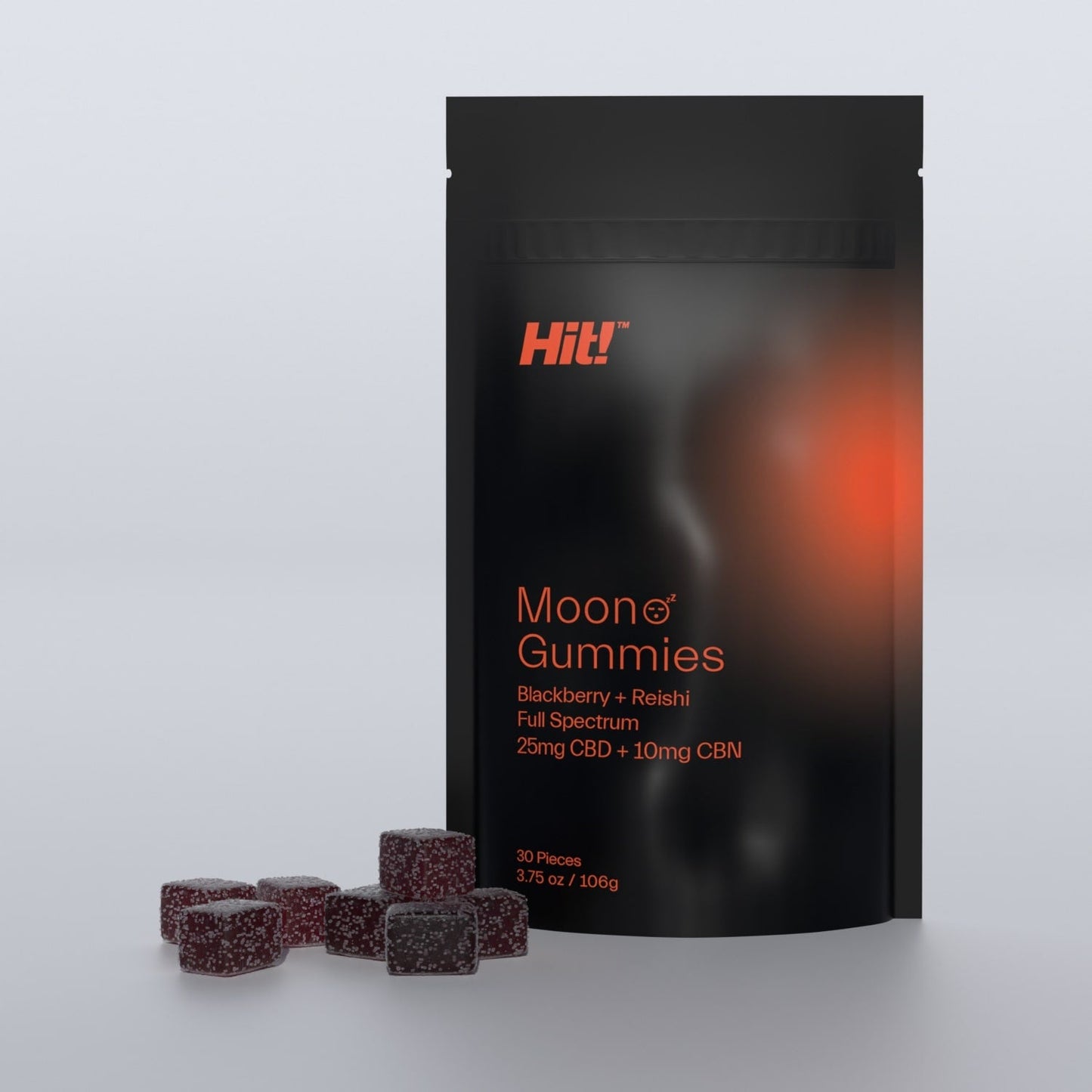 Hit! Moon Gummies with Blackberry + Reishi for Deep Sleep I 750mg CBD and 300mg CBN I 30ct