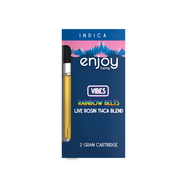 Enjoy Hemp 2ml THCA Blend Vape Cartridge for Vibes - Rainbow Belts (Indica) Best Sales Price - Vape Cartridges