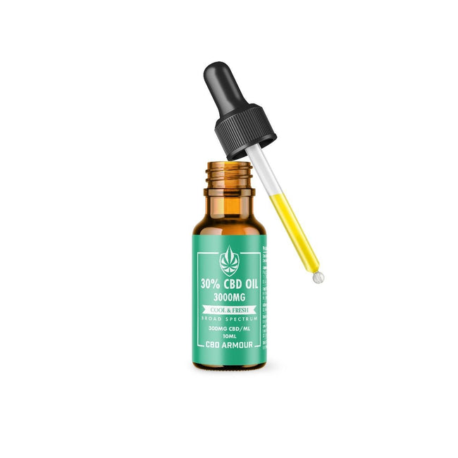CBD Armour Broad Spectrum CBD Oil 30% – Cool Fresh 3000mg Best Sales Price - Tincture Oil