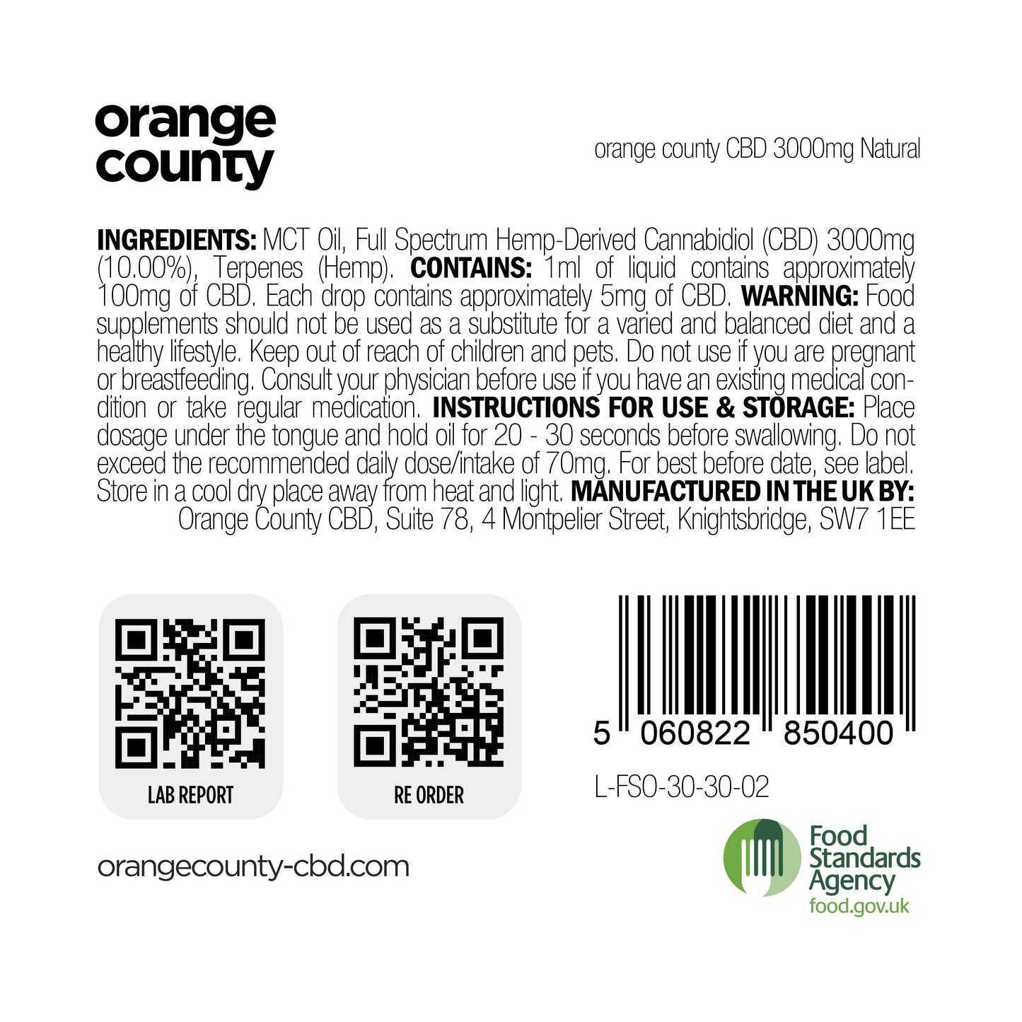 3000mg CBD Oil (30ml)