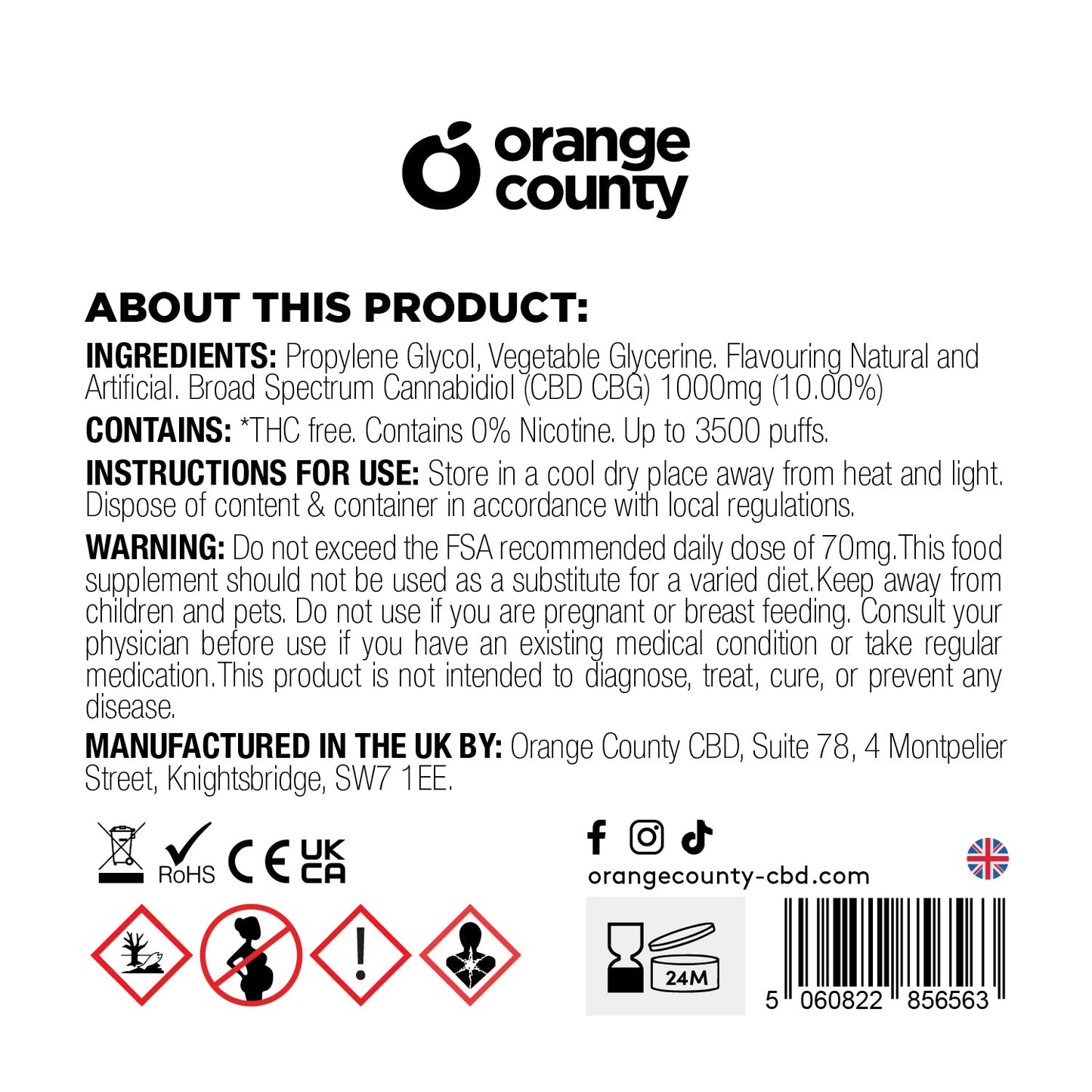 Energy Ice 3500 Puff - CBD/CBG (1000mg)