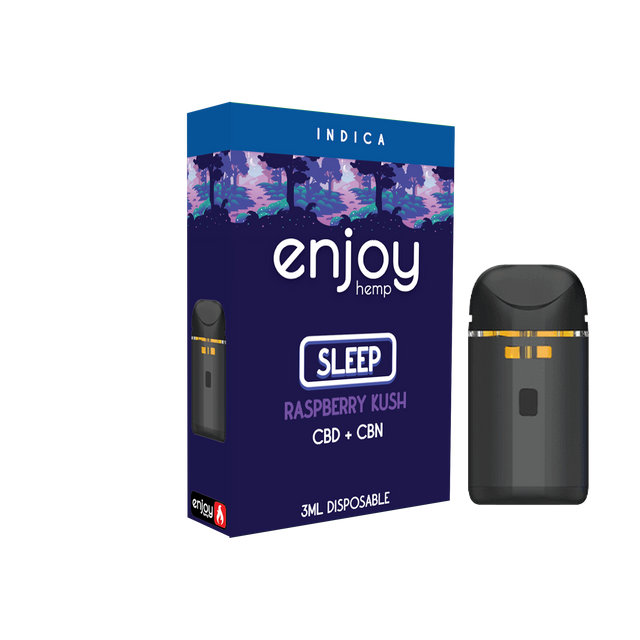 Enjoy Hemp 3ml CBD + CBN Disposable for Sleep - Berry Kush (Indica) Best Sales Price - Vape Cartridges