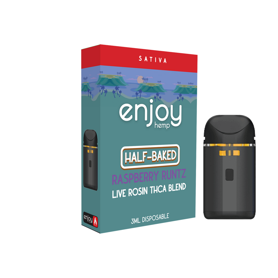 Enjoy Hemp 3ml THCA Blend Disposable for Half-Baked - Raspberry Runtz (Sativa) Best Sales Price - Vape Pens