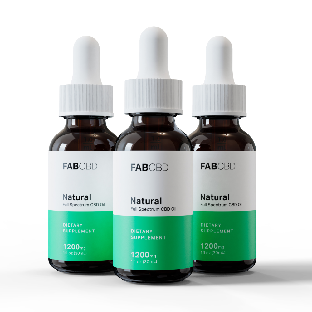 PlusCBD Natural CBD Oil 1200mg - 3 Pack