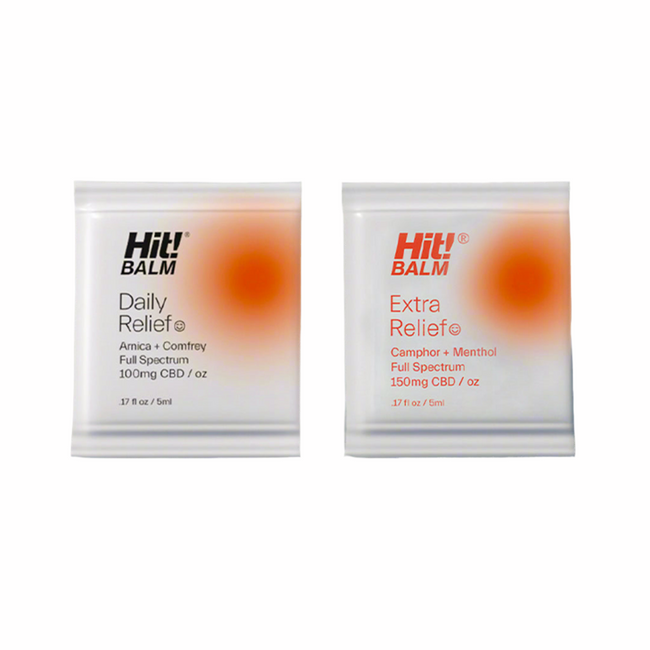 2x Hit! Balm Samples 1x Daily Relief & 1x Extra Relief Packets Best Sales Price - CBD