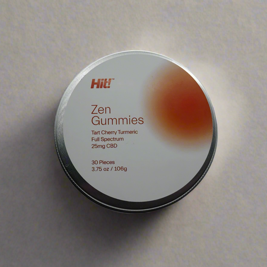 Hit! Zen Gummies I Tart Cherry Turmeric I Full Spectrum I 750mg CBD I 25mg each | 30 ct