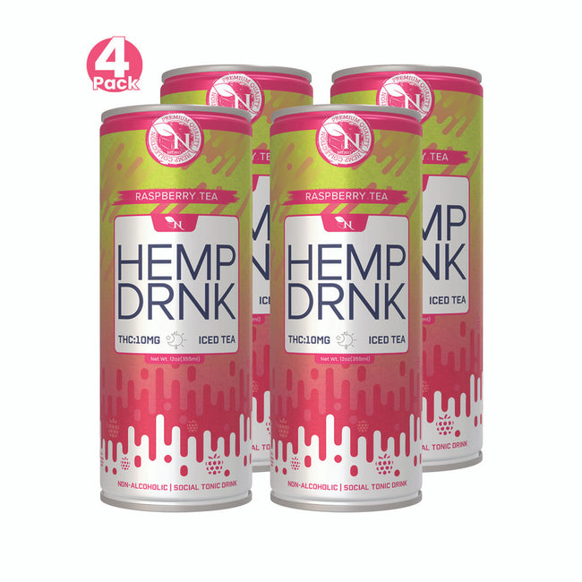 DELTA 9 + CBD  BEVERAGE - Raspberry Tea - 50MG - 4 PACK