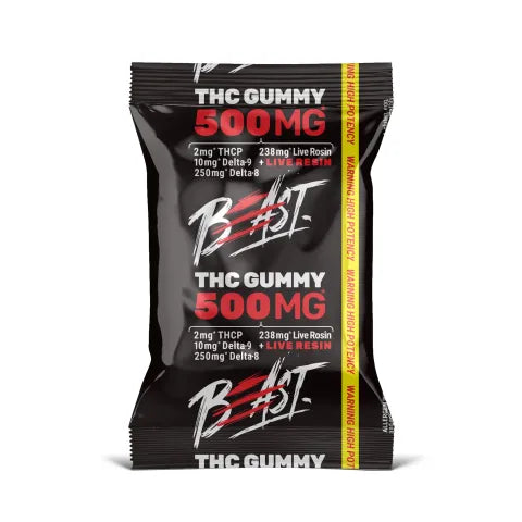 500mg D8, D9, THCP, Live Resin Gummy Pouch - Beast