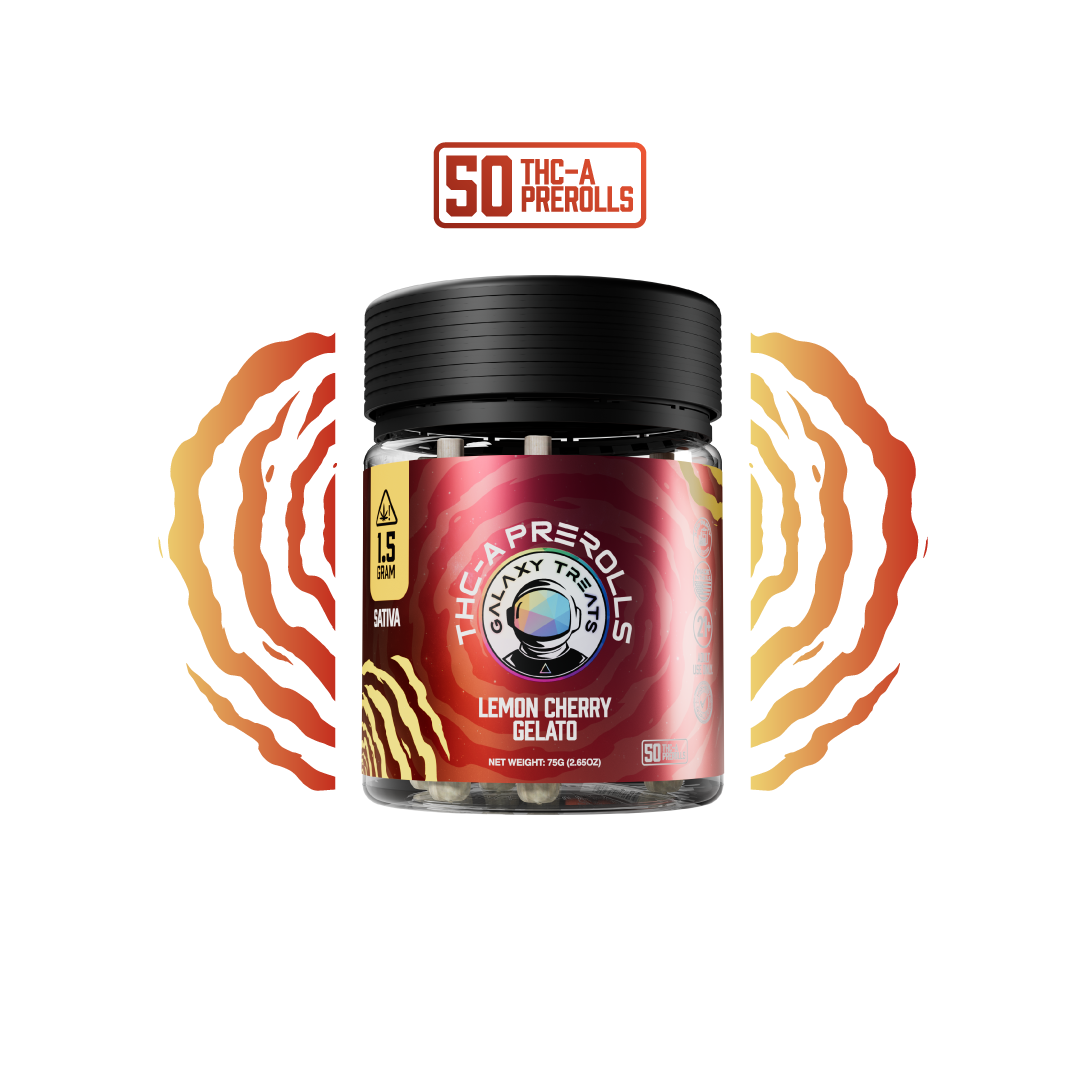Galaxy Treats Lemon Cherry Gelato - 50ct THCA Preroll Jar