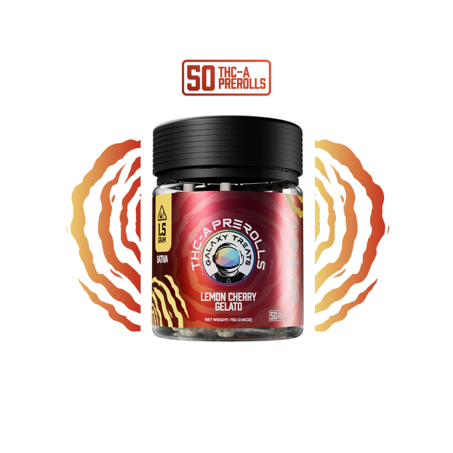 Galaxy Treats Lemon Cherry Gelato - 50ct THCA Preroll Jar