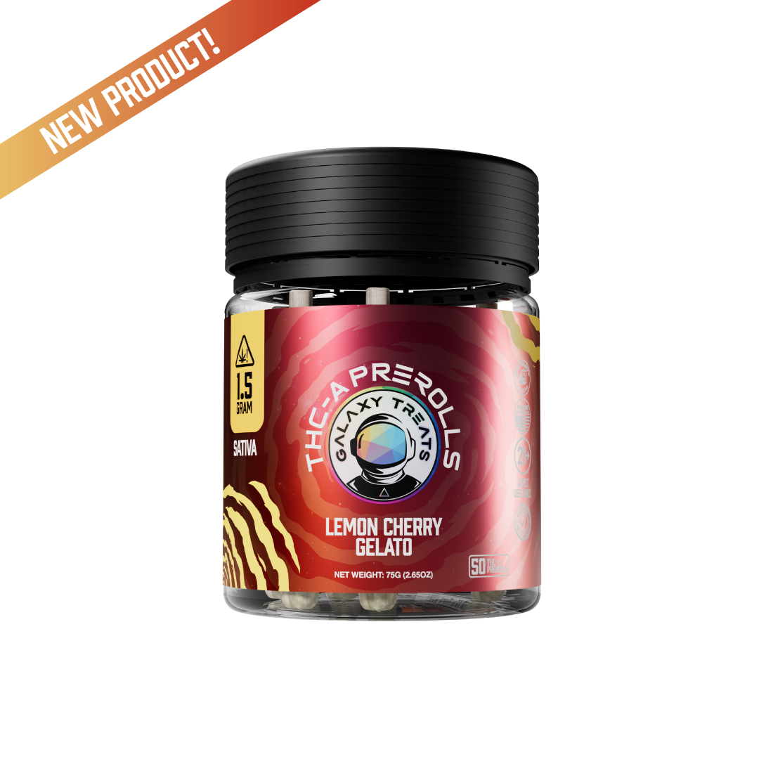 Galaxy Treats Lemon Cherry Gelato - 50ct THCA Preroll Jar