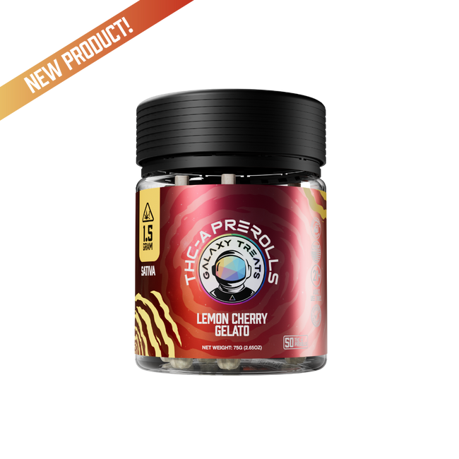 Galaxy Treats Lemon Cherry Gelato - 50ct THCA Preroll Jar