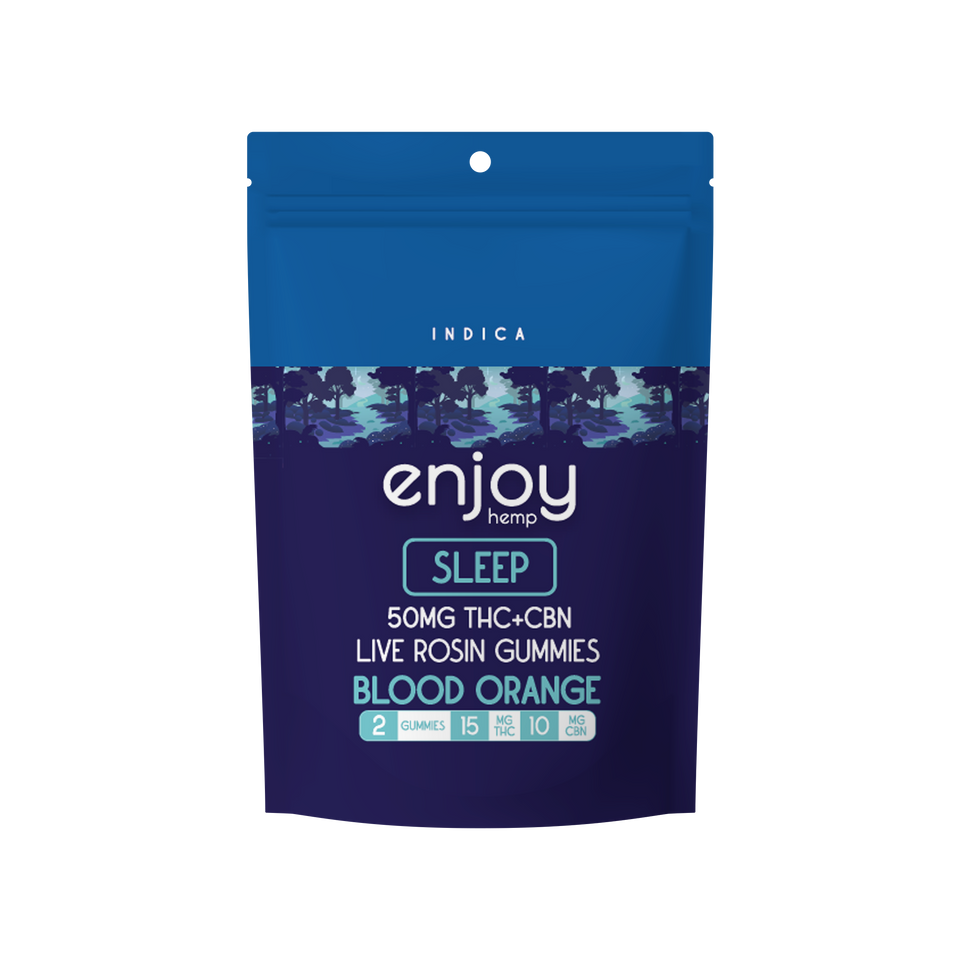 Enjoy Hemp 50mg Deep Sleep Gummies Delta 9 THC + CBN - Indica-Infused Blood Orange (25 mg each | 2 gummies)