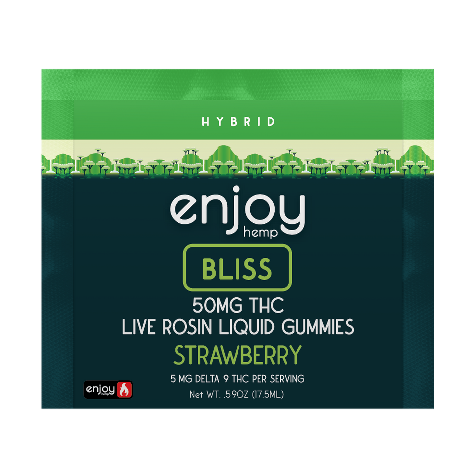 Enjoy Hemp 50mg Live Rosin Liquid Gummies - Strawberry for Bliss (Hybrid)