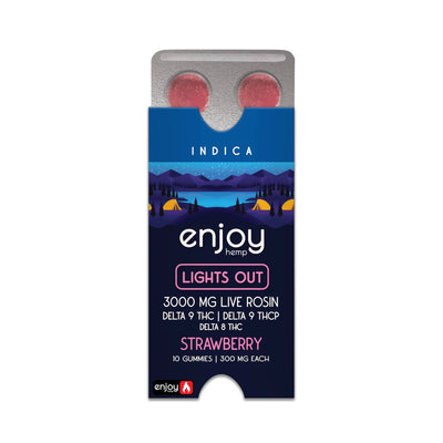 Enjoy Hemp 3000mg Lights Out THCP Blend Gummies | Strawberry (Indica) Best Sales Price - Gummies