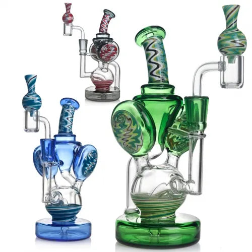 Phoenix Star 8.6 Inches Recycler Dab Rig with Showerhead Perc Best Sales Price - Bongs