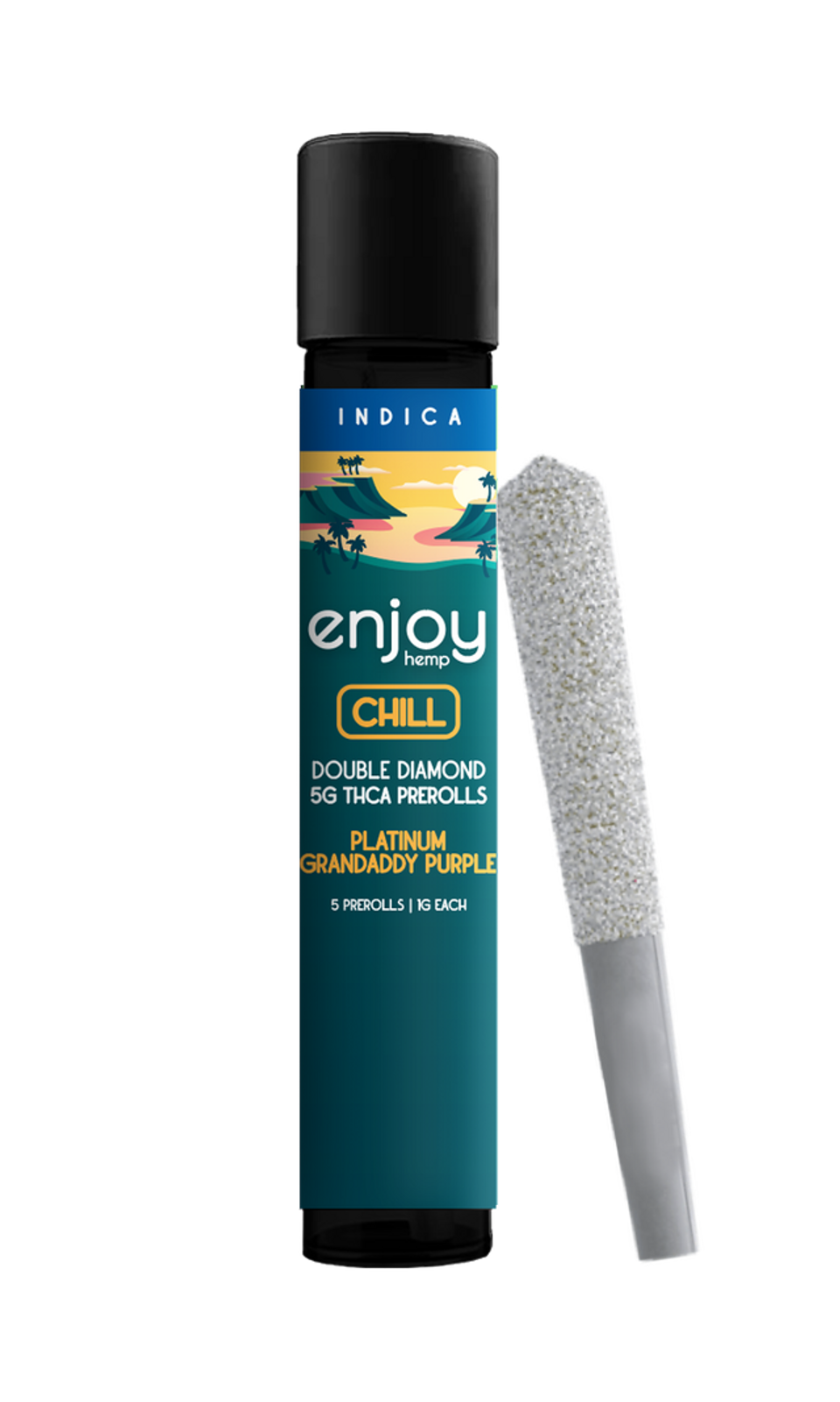 Enjoy Hemp 5g Mega Potency Double Diamond THCA Prerolls - Platinum Granddaddy Purple for Chill (Indica)