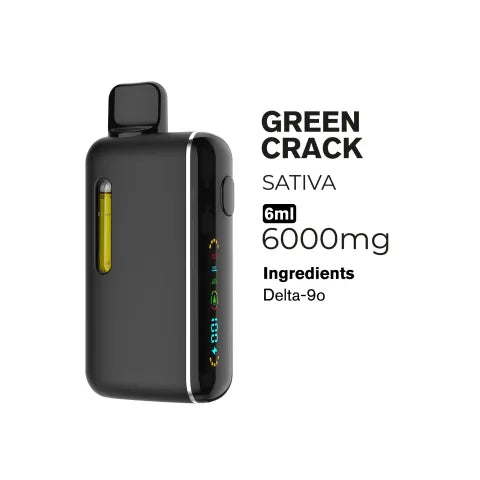 6000mg D9o Vape Pen - Green Crack - Sativa - 6ml - Blends by Fresh