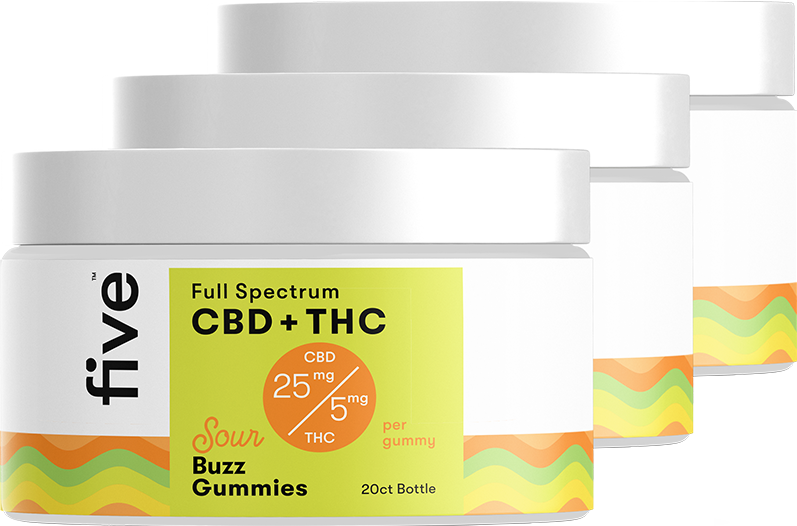 Five CBD Full Spectrum CBD + THC Gummies [Free]