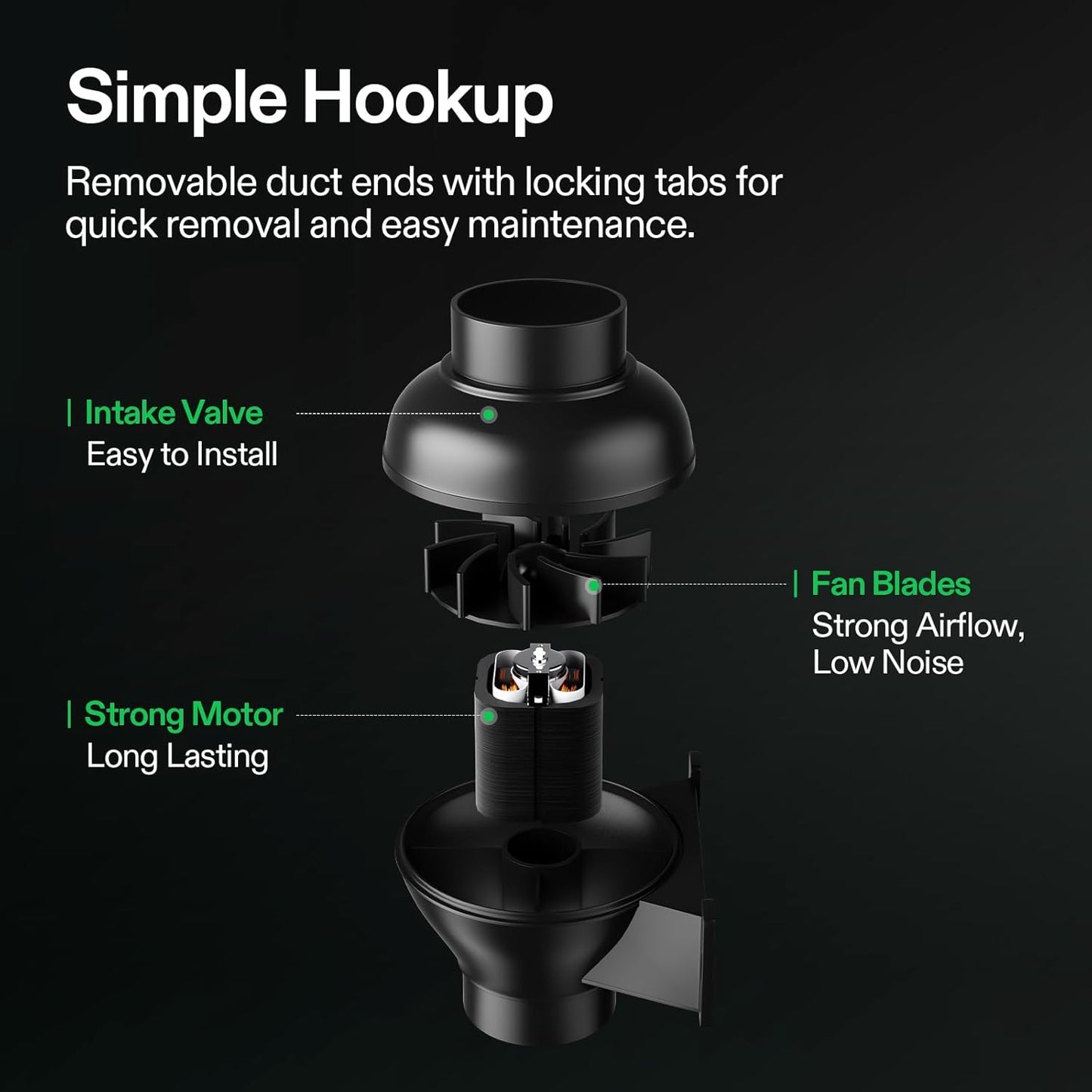 VIVOSUN D4 4 Inch 195 CFM Inline Duct Ventilation Fan HVAC Vent Blower for Hydroponics Grow Tent