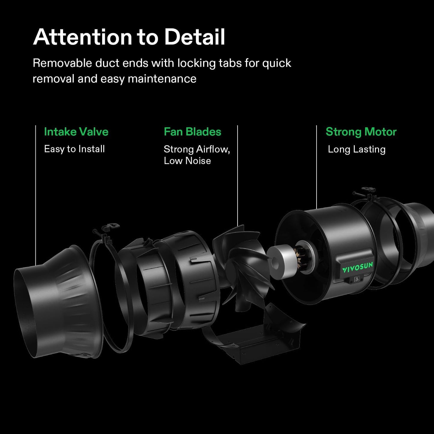 VIVOSUN G8 8" Inline Duct Fan & Temperature Humidity Controller, E42A WiFi-App Control AeroZesh Grow Tent Fan& Smart Thermostat, 725 CFM EC Motor Exhaust Fan for Heating Cooling, Greenhouse Accessory