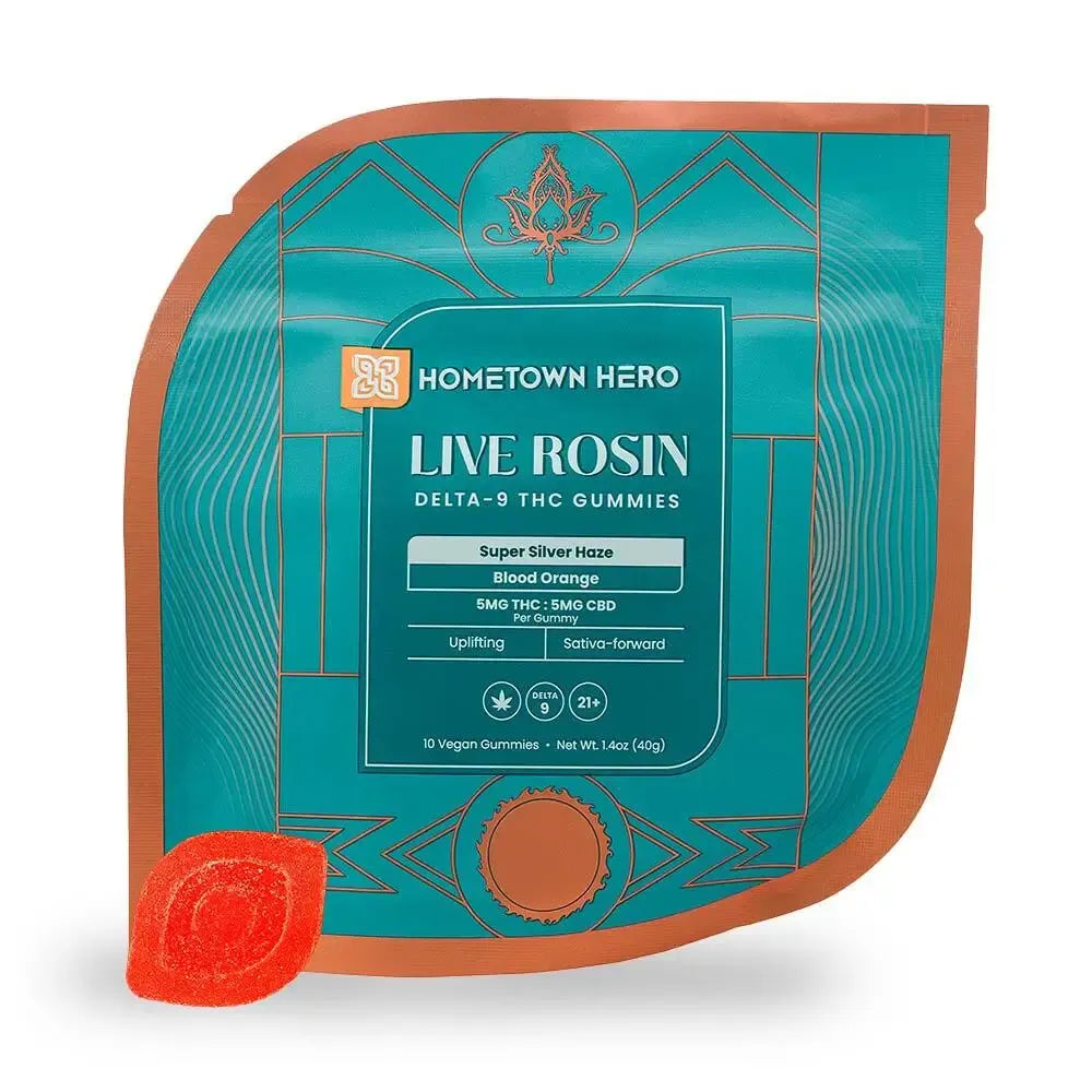 Hometown Hero Live Rosin Delta 9 THC + CBD Gummies - 50mg Best Sales Price - Gummies