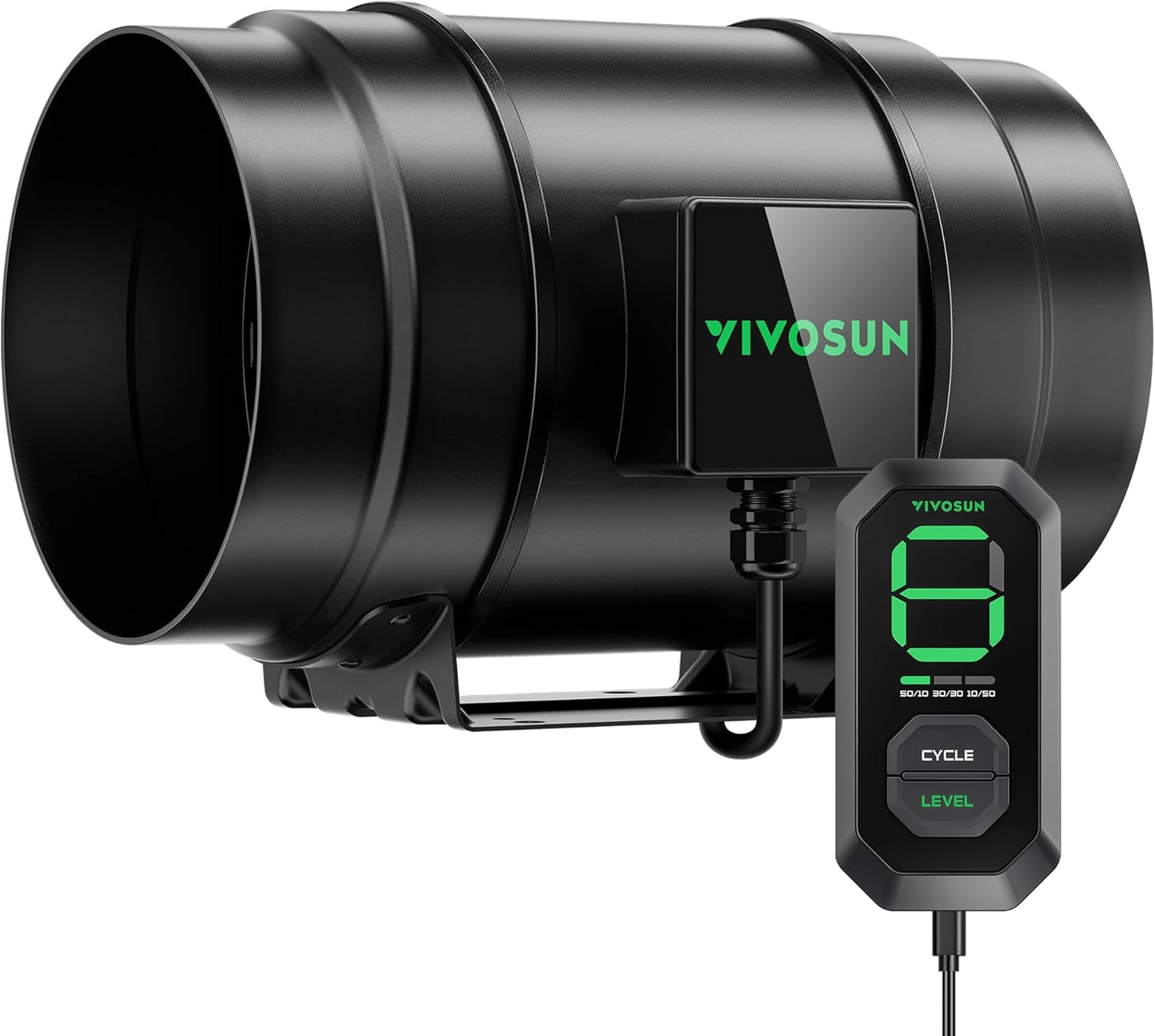 VIVOSUN G8 8" Inline Duct Fan & Temperature Humidity Controller, E42A WiFi-App Control AeroZesh Grow Tent Fan& Smart Thermostat, 725 CFM EC Motor Exhaust Fan for Heating Cooling, Greenhouse Accessory