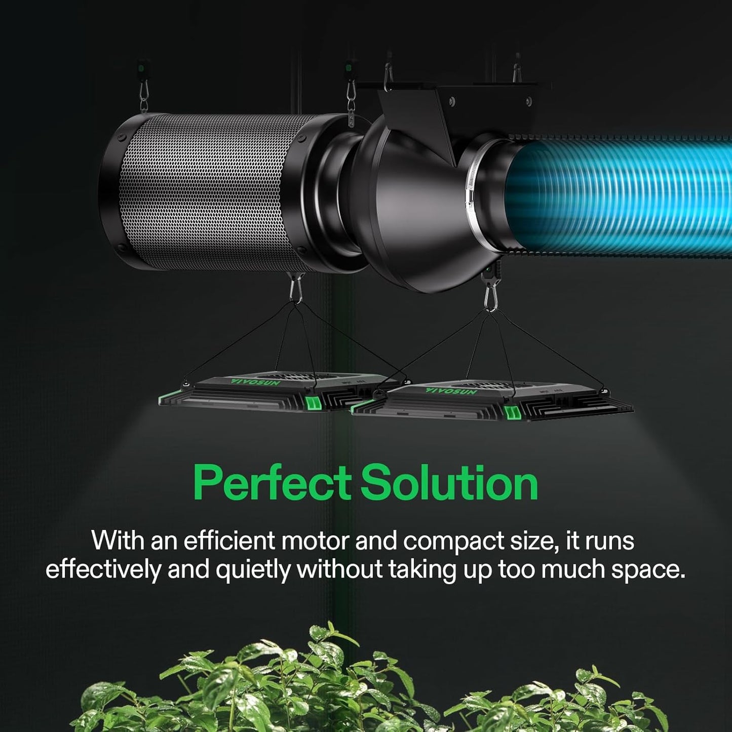 VIVOSUN M4 4-Inch Inline Duct Fan, 195 CFM Ventilation Fan with EC Motor, Adjustable Speed, Energy-efficient Vent Blower for HVAC, Grow Tent, Hydroponics