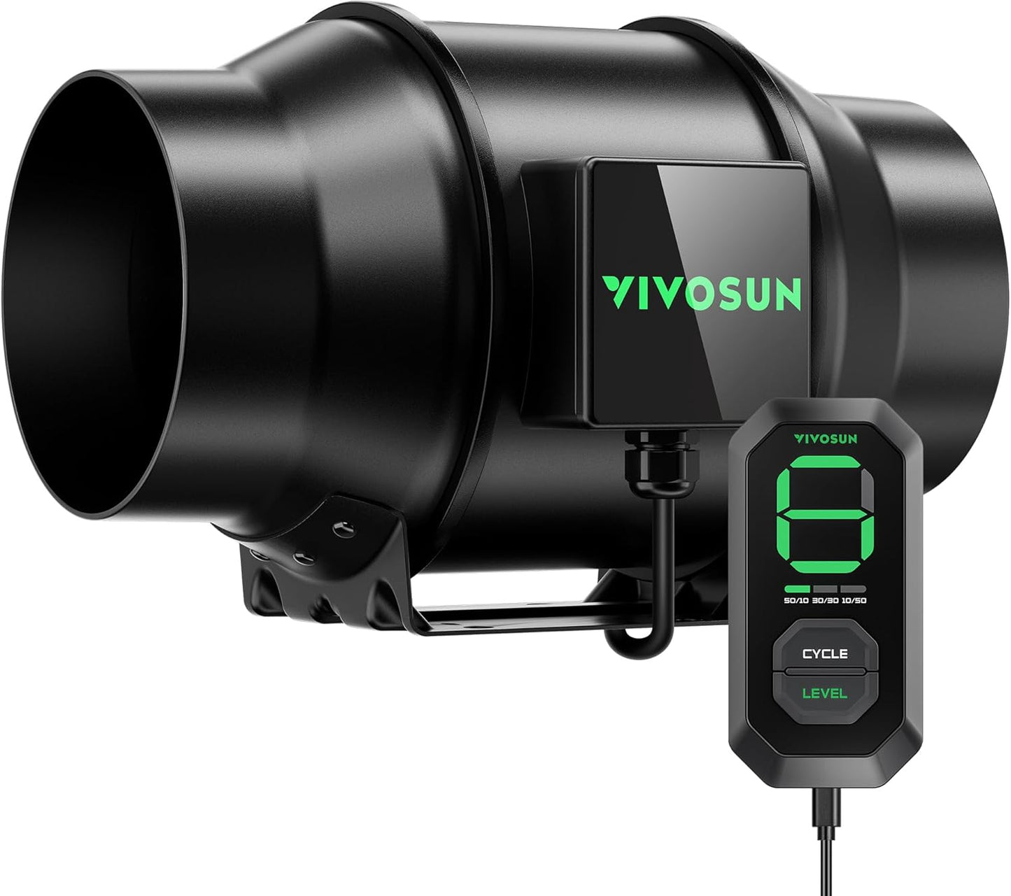 VIVOSUN G8 8" Inline Duct Fan & Temperature Humidity Controller, E42A WiFi-App Control AeroZesh Grow Tent Fan& Smart Thermostat, 725 CFM EC Motor Exhaust Fan for Heating Cooling, Greenhouse Accessory