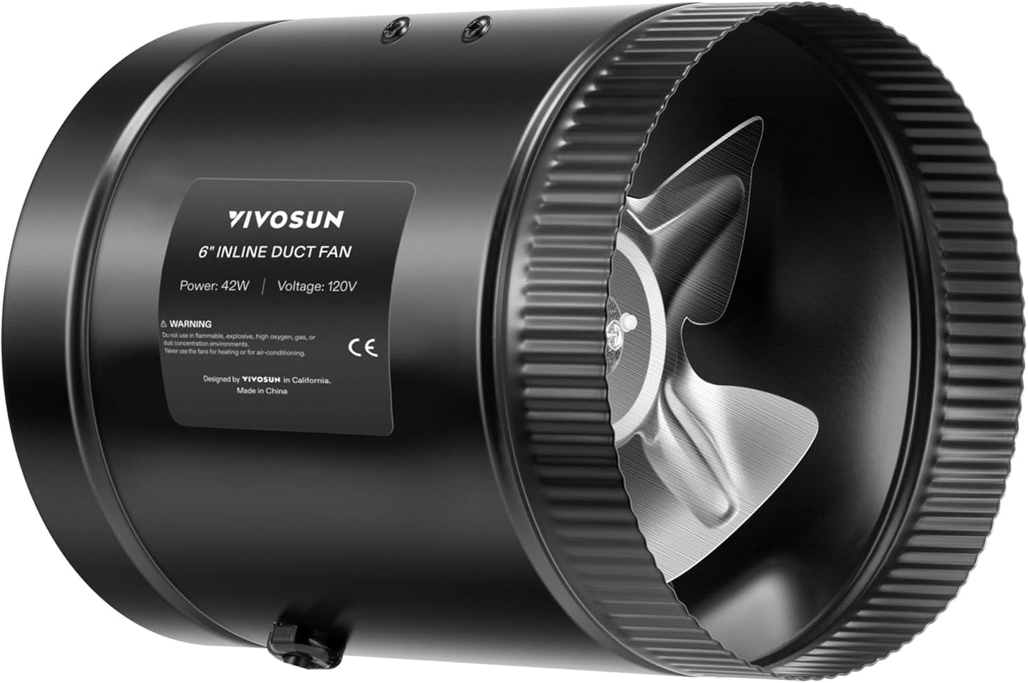 VIVOSUN Inline Booster Duct Fan 8” 430 CFM with Speed Controller, HVAC Exhaust Ventilation Fan with Low Noise for Basements, Bathrooms, Kitchens, Attics, Grow Tents