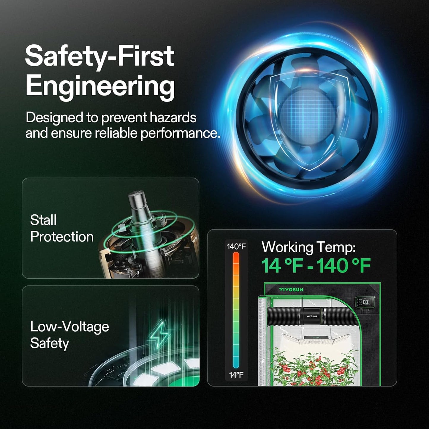 VIVOSUN 8 Inch Inline Duct Fan 420 CFM, HVAC Exhaust Ventilation Fan with Low Noise for Basements, Bathrooms, Kitchens and Attics, Silver