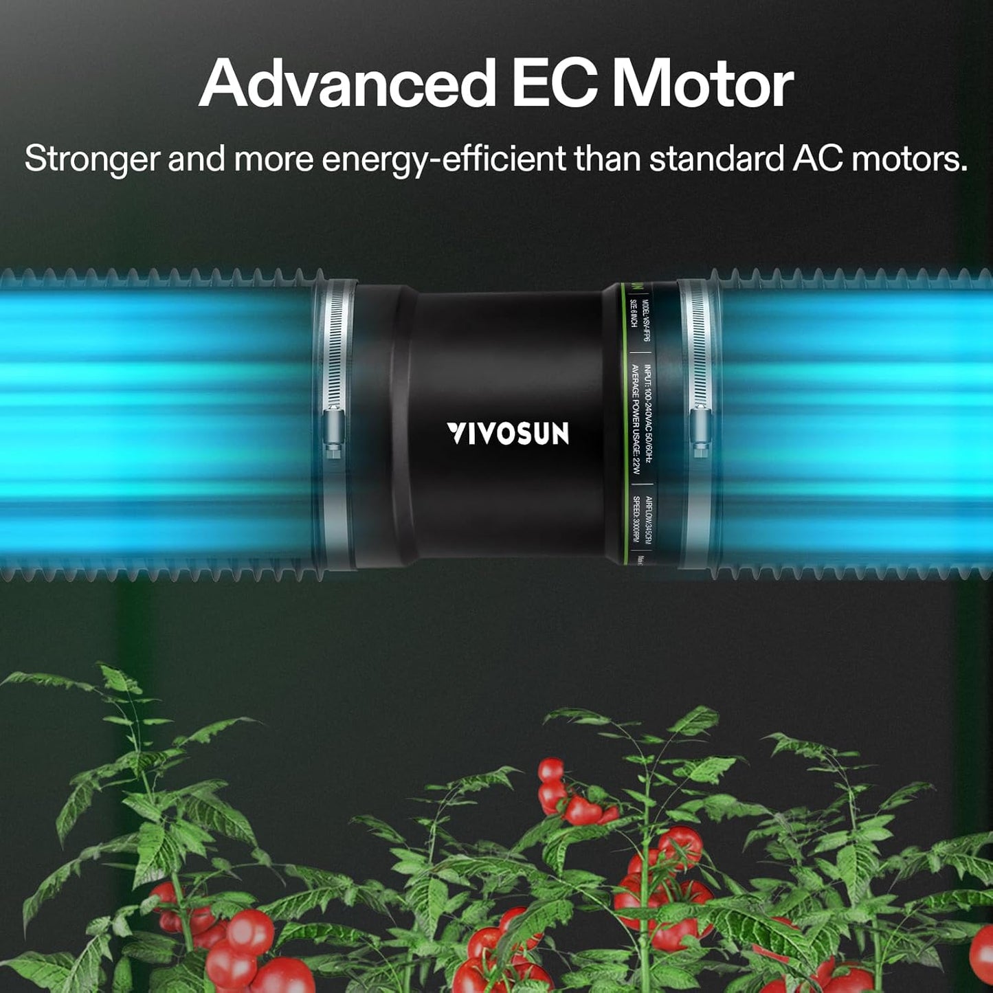 VIVOSUN 6” Inline Booster Duct Fan with Speed Regulator, 345 CFM Quiet Exhaust Fan for HVAC Ventilation in Grow Tents, Basements, Bathrooms, Kitchens, and Attics